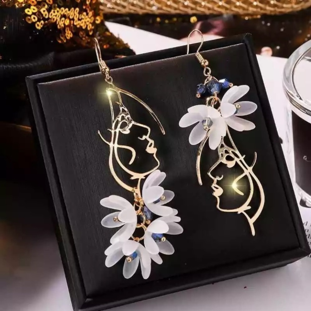 Fashion flower tassel drop earrings